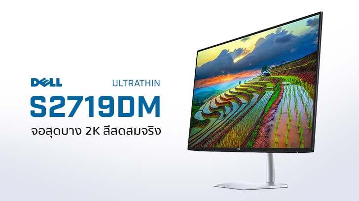 Dell 27 Ultrathin S2719DM จอ 2K สุดบาง แสดงสีสดใสสมจริง ทำกราฟฟิกก็ได้ ดูหนังก็ดี 