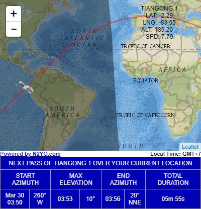 ติดตามตำแหน่งของ สถานีอวกาศจีน ที่จะโหม่งโลกแบบเรียลไทม์ ลุ้นกันจนหายใจหายคอไม่ทัน ติดตามตำแหน่งของ สถานีอวกาศจีน ที่จะโหม่งโลกแบบเรียลไทม์ ลุ้นกันจนหายใจหายคอไม่ทัน
