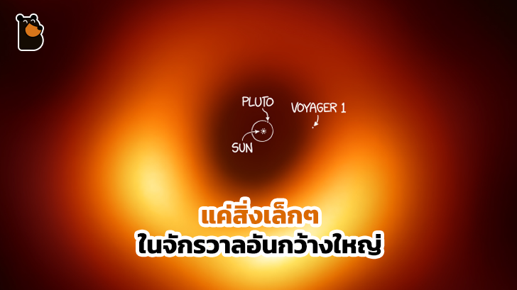 โลก และระบบสุริยะของเราดูเล็กไปเลย เมื่อเทียบกับหลุมดำกาแลคซี M87