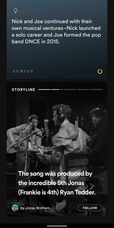 Spotify กำลังทดสอบคุณสมบัติใหม่ Storyline ให้ศิลปินใช้บอกเล่าที่มาของแต่ละเพลงได้