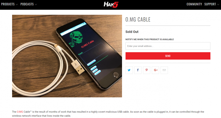 แฮกเกอร์สร้างสายชาร์จ iPhone ที่สามารแฮกข้อมูลในคอมพิวเตอร์ได้