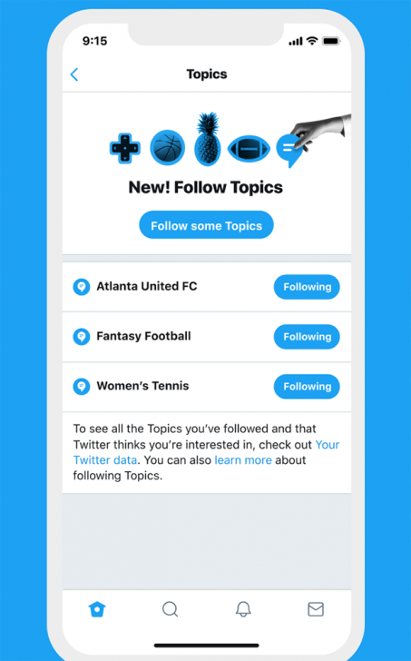 Twitter เตรียมออกฟีเจอร์ใหม่ ให้ติดตาม Topics ที่สนใจได้