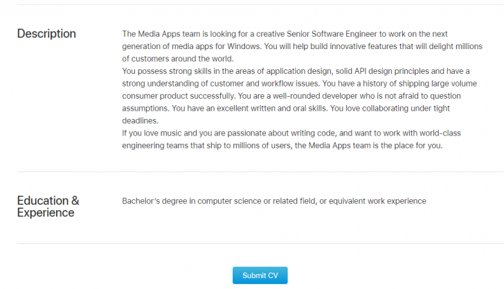 Apple ประกาศรับสมัคร Software Engineer เพื่อมาพัฒนา Media Apps บน Windows