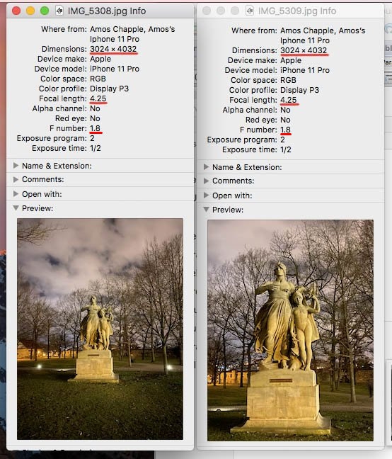 Night Mode ใน iPhone 11 Pro ไม่ได้ใช้เลนส์เทเลโฟโต้ในการถ่ายจริงๆ Night Mode ใน iPhone 11 Pro ไม่ได้ใช้เลนส์เทเลโฟโต้ในการถ่ายจริงๆ