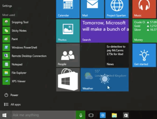 Microsoft ปรับรูปแบบ Start Menu ใหม่ใน Windows 10 Microsoft ปรับรูปแบบ Start Menu ใหม่ใน Windows 10