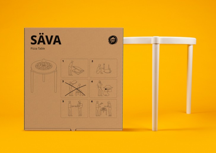 IKEA X Pizza Hut เปิดตัว Säva โต๊ะพิซซ่าขนาดยักษ์ พร้อมพิซซ่าหน้ามีทบอล IKEA