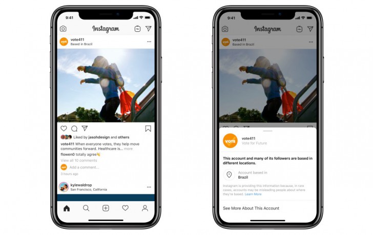 Facebook และ Instagram เพิ่มฟีเจอร์ระบุตำแหน่งแอคเคาท์ที่มียอดผู้ติดตามสูง