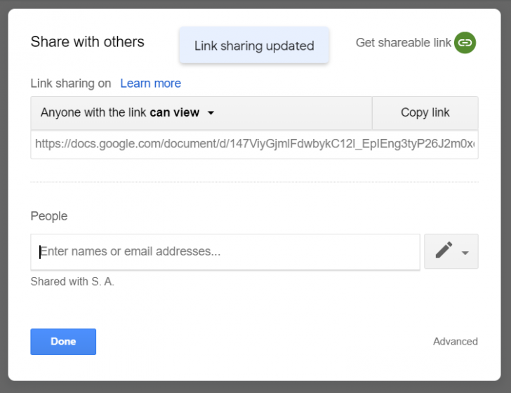Google ประกาศปรับเปลี่ยนหน้า UI การแชร์ไฟล์ผ่านเว็บไซต์
