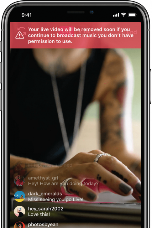 ไม่ต้องเลิก Live กลางคัน! Instagram เปิดแจ้งเตือนใหม่ขณะ Live เมื่อตรวจเจอเพลงติดลิขสิทธิ์