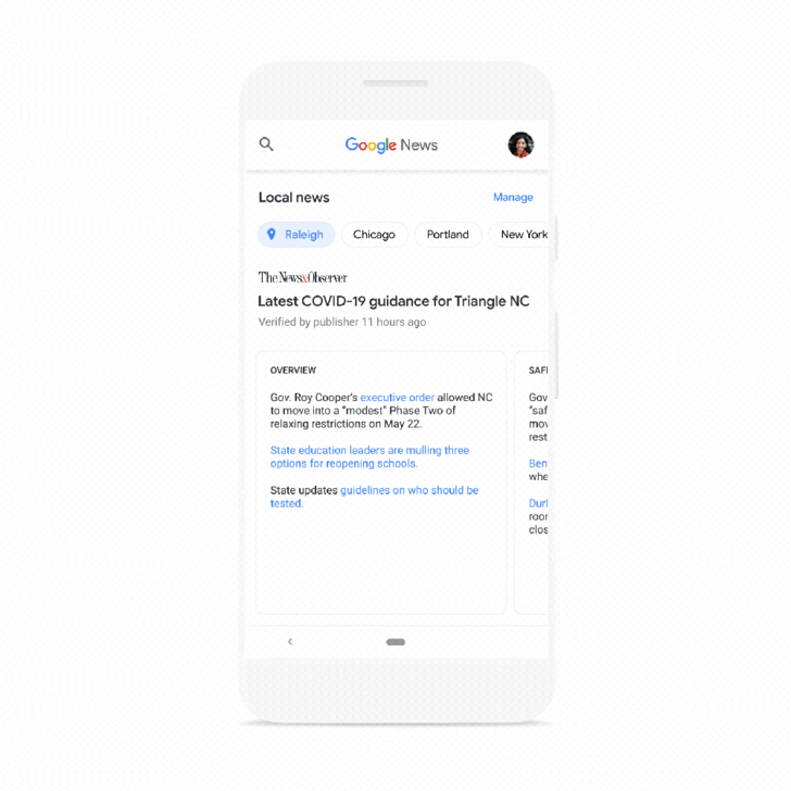 Google News เพิ่มการแสดงผลข่าวท้องถิ่นเกี่ยวกับการระบาดของ COVID-19