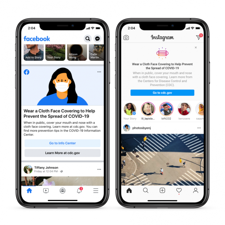 Facebook และ Instagram เพิ่มข้อความเตือนผู้ใช้ให้สวมหน้ากากอนามัยป้องกัน COVID-19