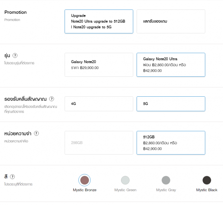 เปิดราคาไทย Samsung Galaxy Note20 และ Note20 Ultra พร้อมโปรโมชัน Pre-Order