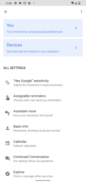 Google Assistant ผู้ช่วยบนมือถือ Android อัปเดตใหม่ ปรับโฉมหน้า Settings ให้ดูเรียบง่าย