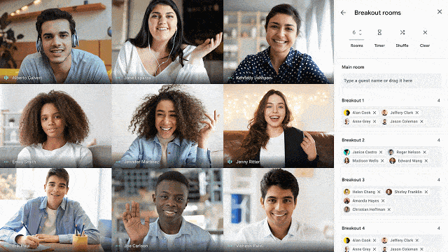 Google เพิ่มฟีเจอร์ Breakout Rooms ให้ผู้ใช้สามารถแบ่งกลุ่มย่อยใน Google Meet ได้ Google เพิ่มฟีเจอร์ Breakout Rooms ให้ผู้ใช้สามารถแบ่งกลุ่มย่อยใน Google Meet ได้