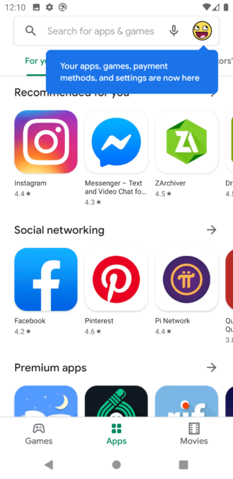 Google Play Store ทดสอบการปรับหน้า UI ใหม่ นำเอาเมนูแฮมเบอร์เกอร์ (☰) ออกไป