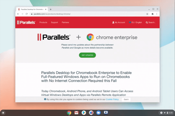 Google ร่วมกับ Parallels ส่งโปรแกรมจำลองแบบ VM ใช้รัน Windows 10 บน Chrome OS Google ร่วมกับ Parallels ส่งโปรแกรมจำลองแบบ VM ใช้รัน Windows 10 บน Chrome OS