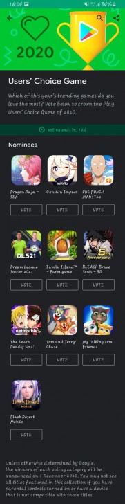 Google เปิดให้ผู้ใช้ที่สนใจสามารถร่วมโหวต Google Play's Best of 2020 Awards ได้แล้ว