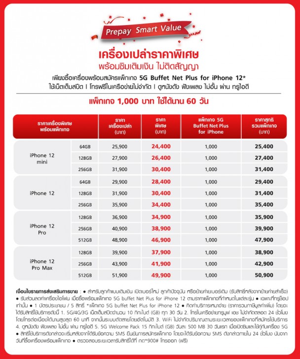 เปิดให้จองแล้ว! iPhone 12 ทั้ง 4 รุ่น พร้อมโปรโมชัน ราคาพิเศษจาก 3 โอเปอเรเตอร์