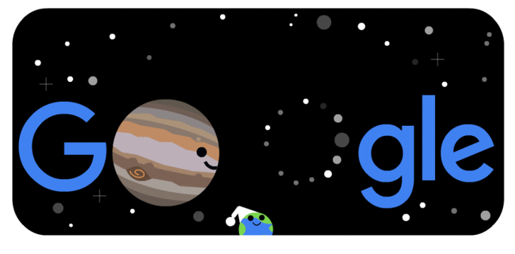 Google และ NASA สร้าง Doodle ฉลองวันเหมายัน และปรากฏการณ์ดาวพฤหัสบดีและดาวเสาร์เคียงกัน