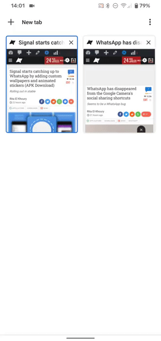 Google เพิ่มอัปเดตฟีเจอร์ Tab Groups ใน Chrome บนระบบ Android Google เพิ่มอัปเดตฟีเจอร์ Tab Groups ใน Chrome บนระบบ Android