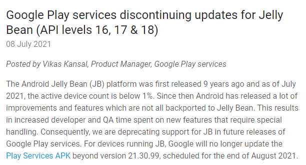 Google จ่อลอยแพอุปกรณ์ Android รุ่นเก่า ประกาศยกเลิกการซัพพอร์ทใช้แอปพลิเคชันเร็ว ๆ นี้ Google จ่อลอยแพอุปกรณ์ Android รุ่นเก่า ประกาศยกเลิกการซัพพอร์ทใช้แอปพลิเคชันเร็ว ๆ นี้