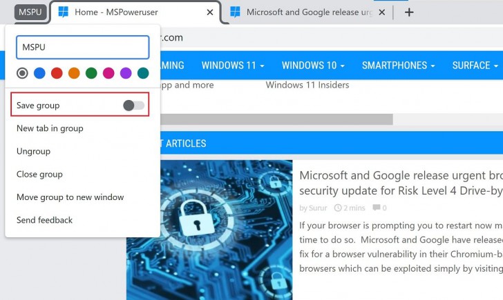 Google เตรียมเพิ่มฟีเจอร์ให้ผู้ใช้สามารถ Save Tab Groups บน Chrome ในเร็ว ๆ นี้
