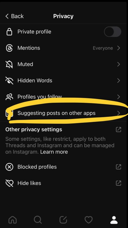 ผู้ใช้ Threads สามารถเปิด-ปิดการแนะนำโพสต์บน Threads ไปยัง Facebook และ Instagram ได้