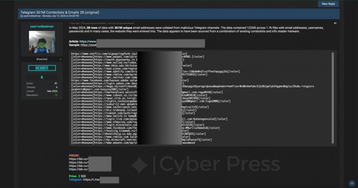 อีเมลพร้อมรหัสผ่าน หลายร้อยล้านบัญชี ถูกโพสต์วางขายบน Telegram