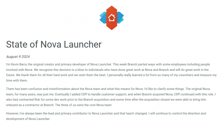 สบายใจได้แอป Nova Launcher ยังอยู่ ! ผู้สร้างชี้แจงความเป็นไป หลังเลิกจ้างพนักงานกว่าร้อยคน ! สบายใจได้แอป Nova Launcher ยังอยู่ ! ผู้สร้างชี้แจงความเป็นไป หลังเลิกจ้างพนักงานกว่าร้อยคน !
