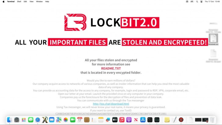 ตรวจพบมัลแวร์เรียกค่าไถ่ NotLockBit โจมตี macOS ที่ใช้ชิป Intel หรือมี Resetta Emulation อยู่