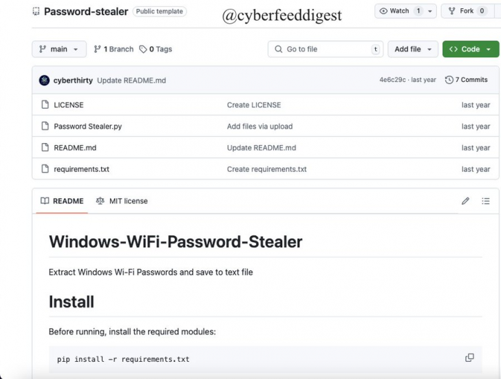 พบมัลแวร์ขโมยรหัส Wi-Fi บน Windows เผยแพร่อยู่บน GitHub