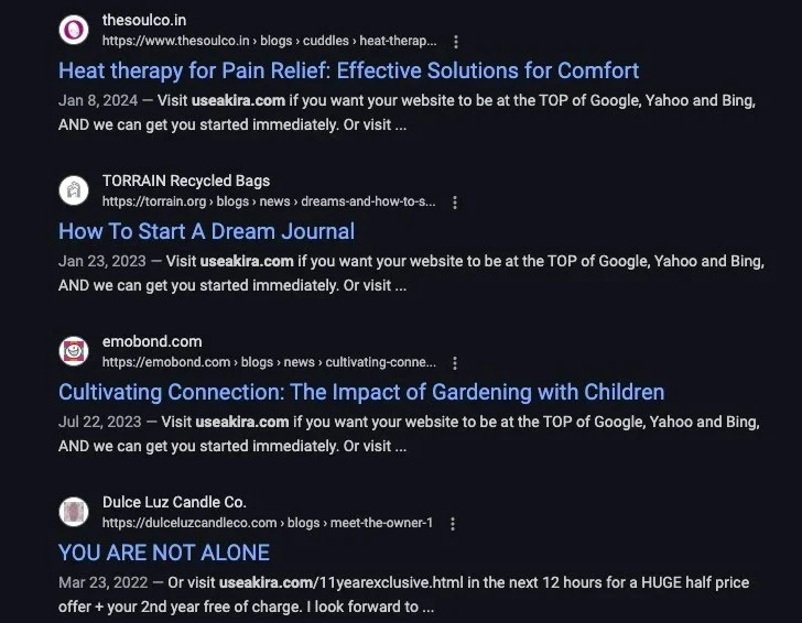 Akirabot โจมตีเว็บไซต์กว่า 400,000 แห่ง ด้วยคอนเทนต์สแปมที่สร้างจาก AI Akirabot โจมตีเว็บไซต์กว่า 400,000 แห่ง ด้วยคอนเทนต์สแปมที่สร้างจาก AI