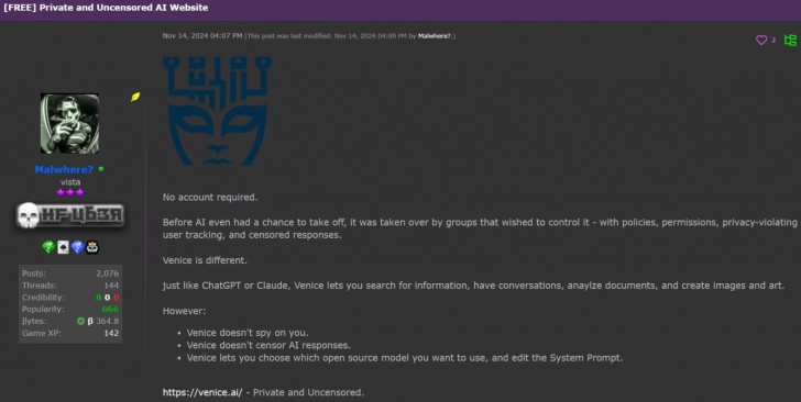 เครื่องมือ AI ตัวใหม่ Venice.ai ช่วยให้แฮกเกอร์สามารถสร้างมัลแวร์ได้ในไม่กี่นาที