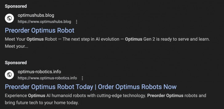 โฆษณา Tesla Optimus ปลอมกำลังระบาดบน Google แทนที่จะได้ซื้อหุ่น กลับติดมัลแวร์แทน