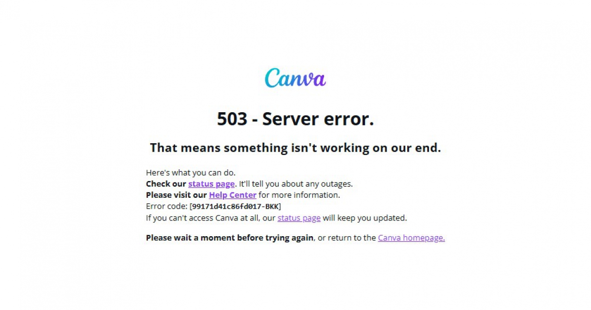 Canva ล่ม ผู้ใช้จำนวนมากไม่สามารถเข้าใช้งานได้