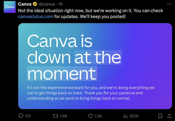 Canva ล่ม ผู้ใช้จำนวนมากไม่สามารถเข้าใช้งานได้