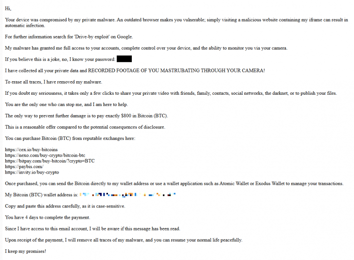 อย่าหลงกลสแกมเมอร์ ใช้เทคนิค Sextortion ส่งเมลหลอกว่าแอบบันทึกภาพลับเพื่อไถเงินเหยื่อ