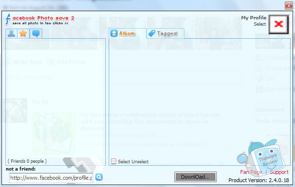Facebook Photo Save : โปรแกรม เซฟ และดาวน์โหลด ภาพทั้งอัลบัมจาก Facebook