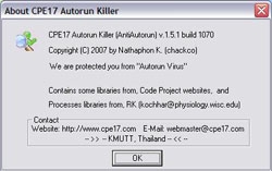 รู้จักกับ CPE17 Autorun Killer โปรแกรมป้องกันไวรัส Autorun เบอร์ 1 ของไทย
