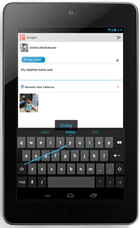รองรับ Gesture Typing