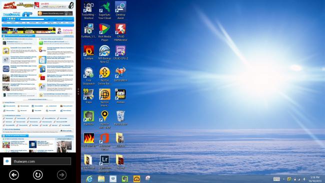 ตัวอย่างการใช้ App Docking หรือเรียกอีกอย่างว่า Multitasking