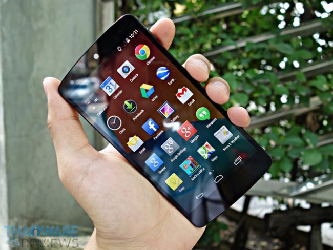 หน้าจอเมนู Nexus 5