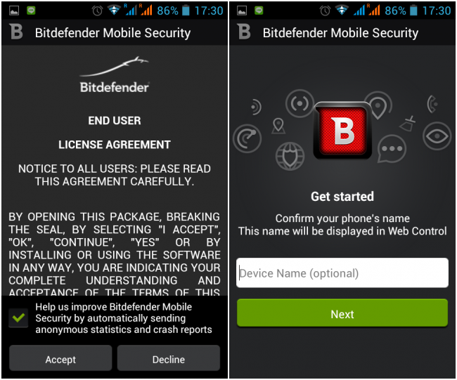 โปรแกรม Bitdefender Mobile Security โปรแกรม Bitdefender Mobile Security