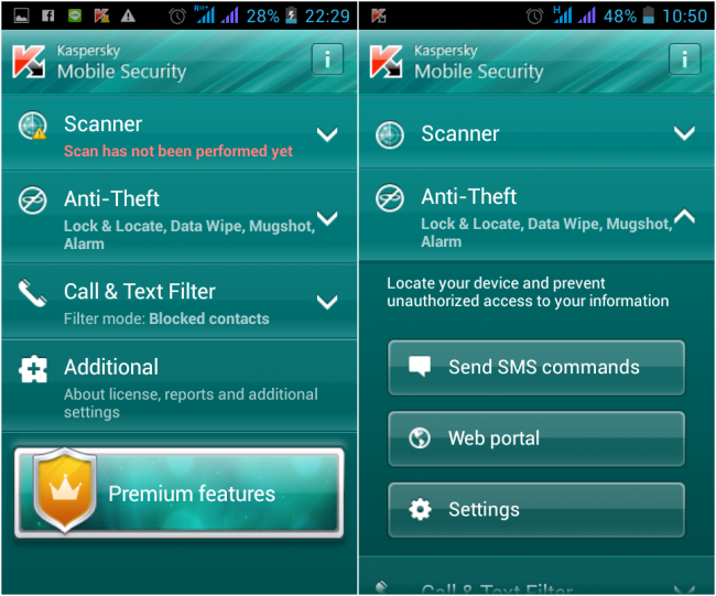 App ป้องกันการขโมย Kaspersky App ป้องกันการขโมย Kaspersky