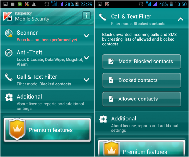 App จัดการการโทร Kaspersky App จัดการการโทร Kaspersky