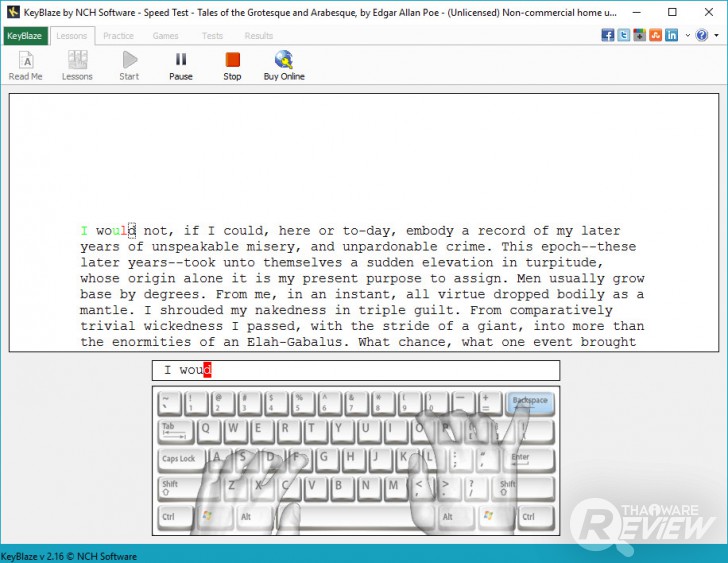 KeyBlaze Typing Tutor โปรแกรมฝึกพิมพ์สัมผัส โหมดฝึกหลากหลาย ไม่น่าเบื่อ