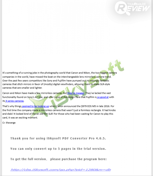 iSkysoft PDF Converter Pro แปลงไฟล์ PDF ง่าย รวดเร็ว กับ เทคโนโลยี OCR สแกนตัวอักษรบนไฟล์ PDF