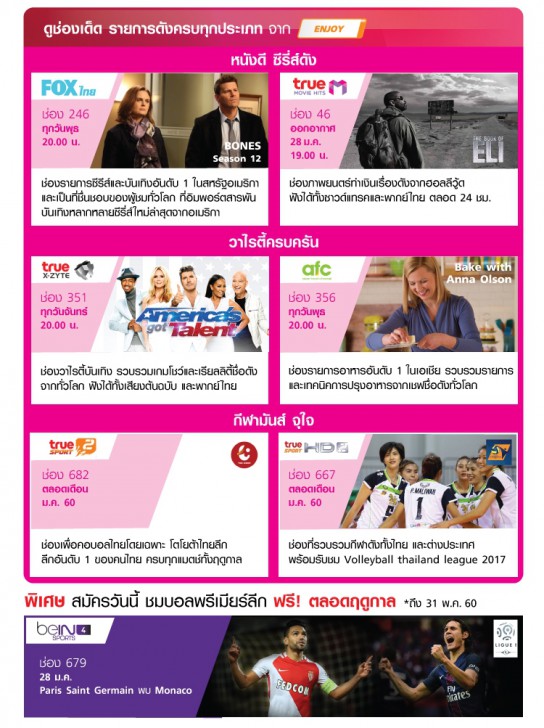 สำรวจโปร ทรู ซูเปอร์สปีด ไฟเบอร์ 799 เน็ตแรง ช่องดี ทีวีชัด