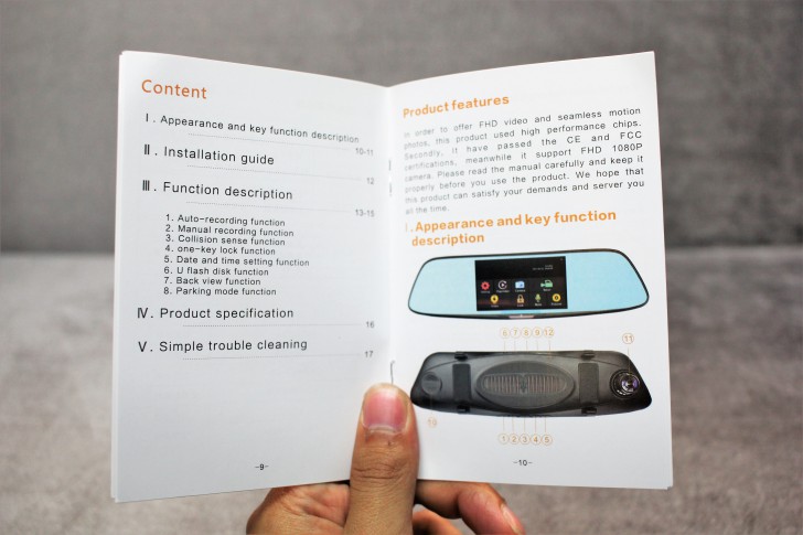 กล้องติดรถยนต์ JC Gadget รุ่น L808 แบบกระจกมองหลัง พร้อมกล้องคู่ ได้ทั้งหน้าและหลัง