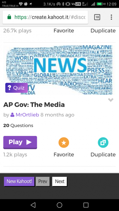 สร้างการมีส่วนร่วม สื่อการเรียนการสอน จัดกิจกรรม เกมส์ชิงรางวัล ผ่านบริการ Kahoot